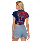 Sydney Roosters NAIDOC Week 2026 Raglan Cropped T Shirt Aboriginal Lizard Dot Painting - 50 Years of Deadly
