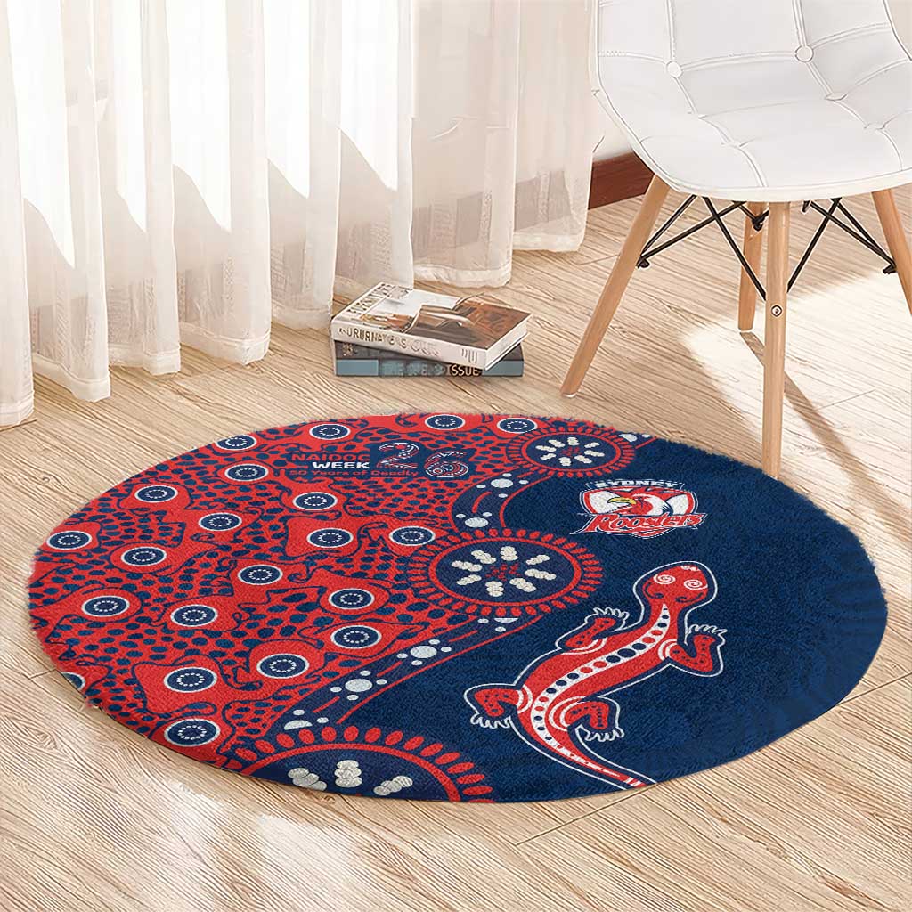 Sydney Roosters NAIDOC Week 2026 Round Carpet Aboriginal Lizard Dot Painting - 50 Years of Deadly