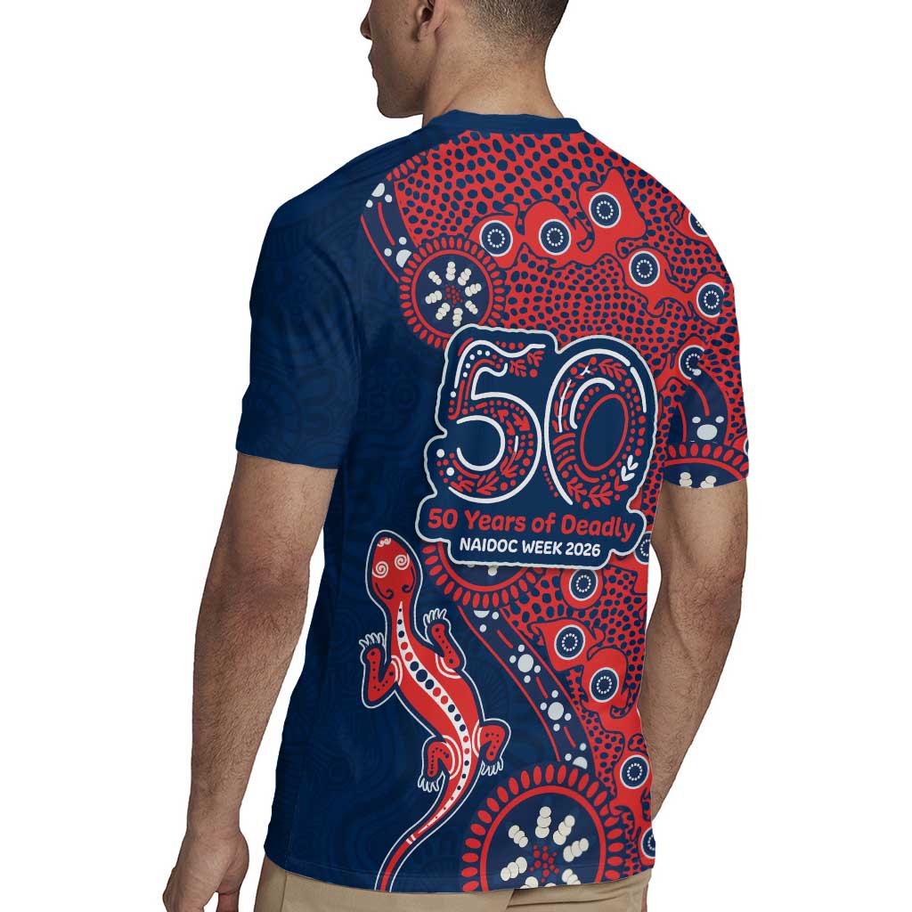 Sydney Roosters NAIDOC Week 2026 Rugby Jersey Aboriginal Lizard Dot Painting - 50 Years of Deadly