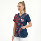Sydney Roosters NAIDOC Week 2026 Scrub Top Aboriginal Lizard Dot Painting - 50 Years of Deadly