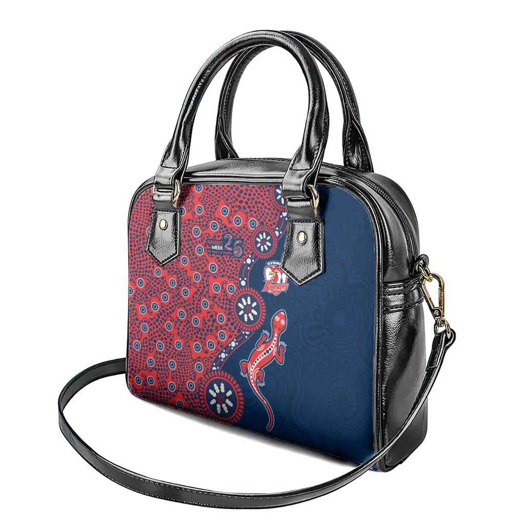 Sydney Roosters NAIDOC Week 2026 Shoulder Handbag Aboriginal Lizard Dot Painting - 50 Years of Deadly