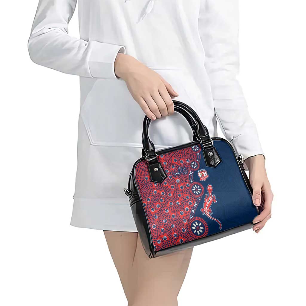 Sydney Roosters NAIDOC Week 2026 Shoulder Handbag Aboriginal Lizard Dot Painting - 50 Years of Deadly
