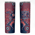 Sydney Roosters NAIDOC Week 2026 Skinny Tumbler Aboriginal Lizard Dot Painting - 50 Years of Deadly
