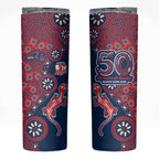 Sydney Roosters NAIDOC Week 2026 Skinny Tumbler Aboriginal Lizard Dot Painting - 50 Years of Deadly