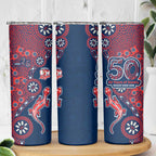 Sydney Roosters NAIDOC Week 2026 Skinny Tumbler Aboriginal Lizard Dot Painting - 50 Years of Deadly
