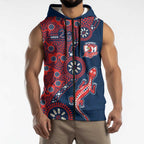 Sydney Roosters NAIDOC Week 2026 Sleeveless Zip Hoodie Aboriginal Lizard Dot Painting - 50 Years of Deadly