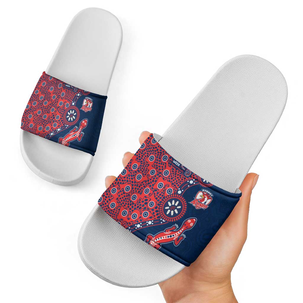 Sydney Roosters NAIDOC Week 2026 Slide Sandals Aboriginal Lizard Dot Painting - 50 Years of Deadly