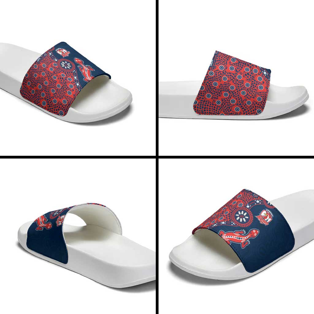 Sydney Roosters NAIDOC Week 2026 Slide Sandals Aboriginal Lizard Dot Painting - 50 Years of Deadly