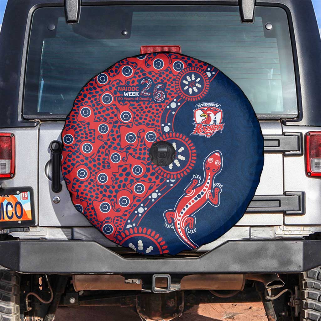 Sydney Roosters NAIDOC Week 2026 Spare Tire Cover Aboriginal Lizard Dot Painting - 50 Years of Deadly