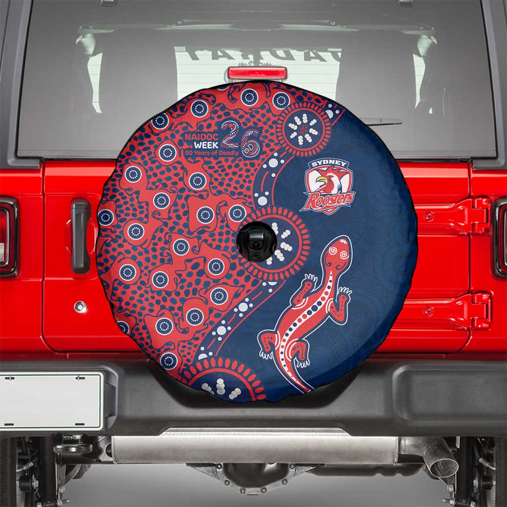Sydney Roosters NAIDOC Week 2026 Spare Tire Cover Aboriginal Lizard Dot Painting - 50 Years of Deadly