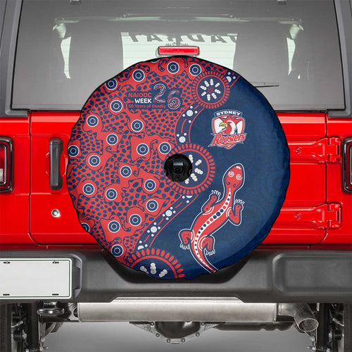 Sydney Roosters NAIDOC Week 2026 Spare Tire Cover Aboriginal Lizard Dot Painting - 50 Years of Deadly