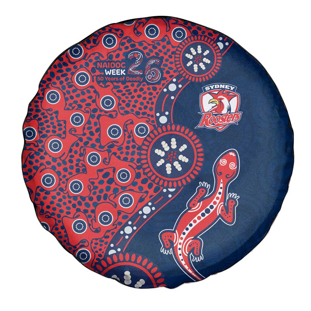 Sydney Roosters NAIDOC Week 2026 Spare Tire Cover Aboriginal Lizard Dot Painting - 50 Years of Deadly