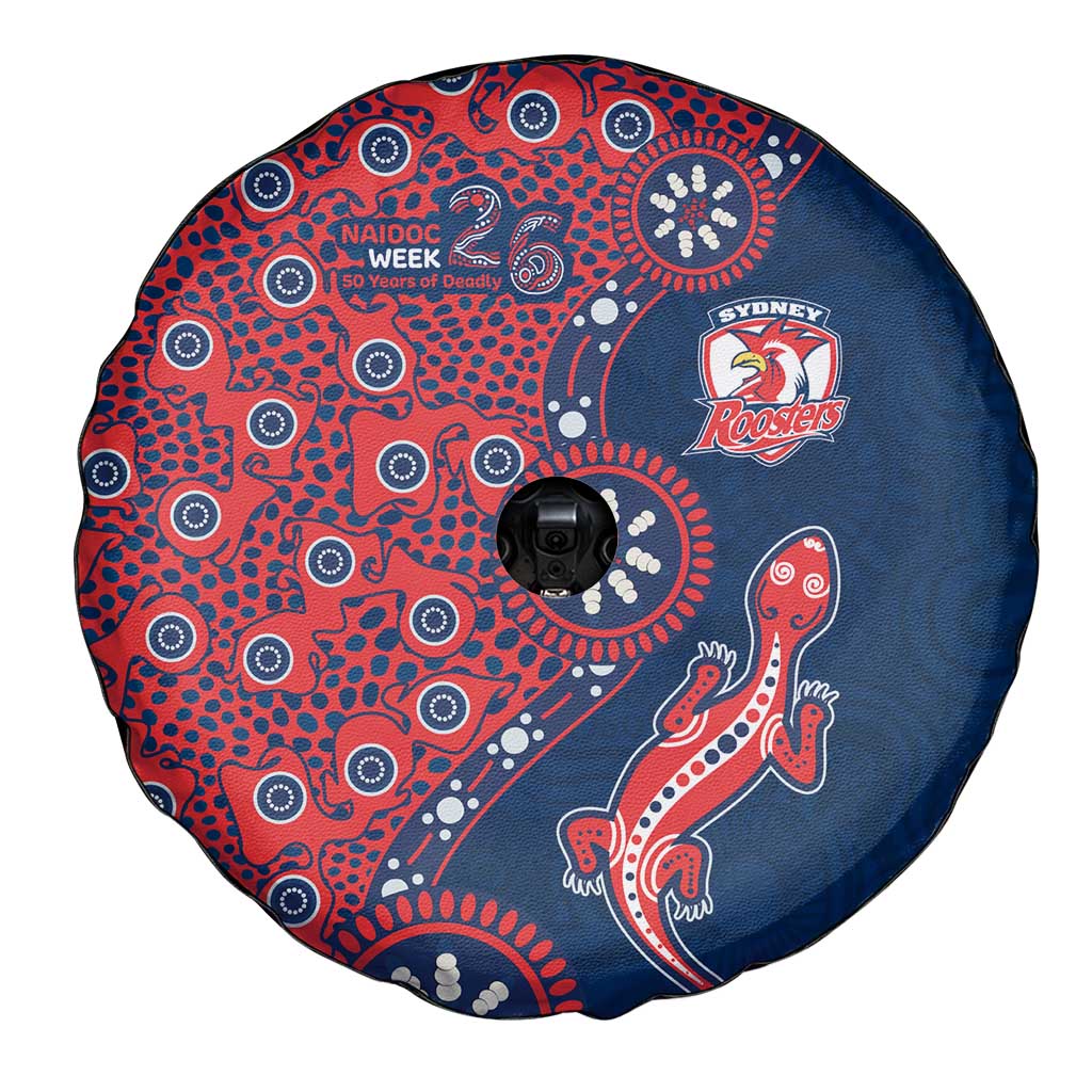 Sydney Roosters NAIDOC Week 2026 Spare Tire Cover Aboriginal Lizard Dot Painting - 50 Years of Deadly