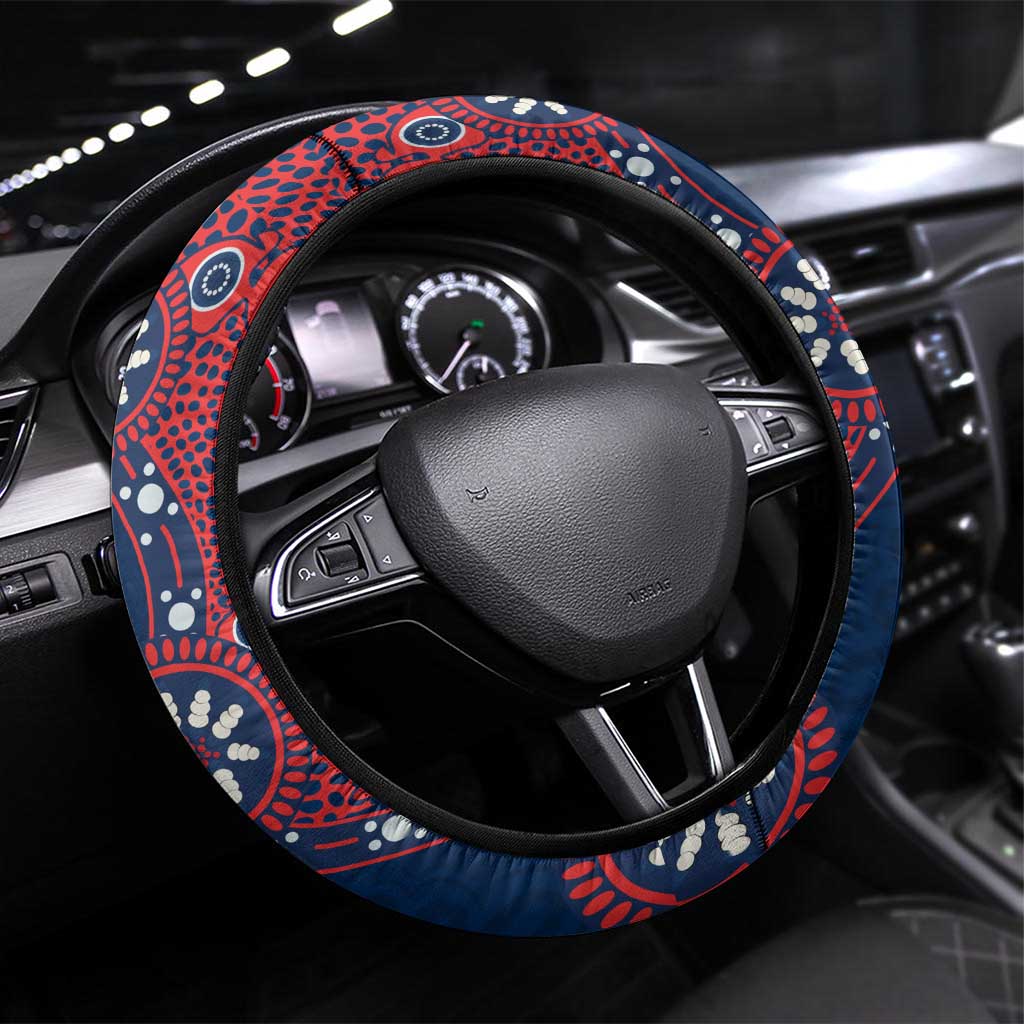 Sydney Roosters NAIDOC Week 2026 Steering Wheel Cover Aboriginal Lizard Dot Painting - 50 Years of Deadly