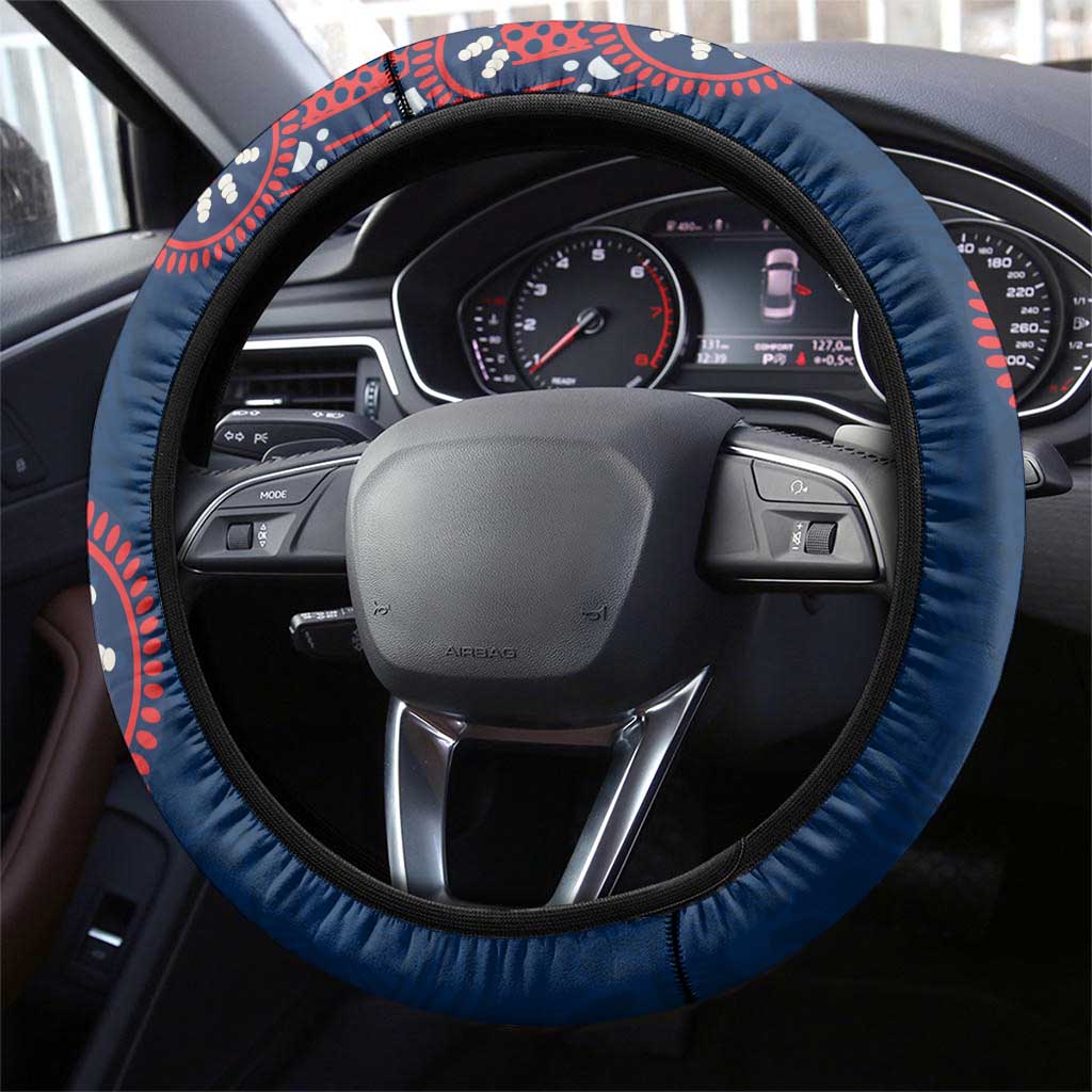 Sydney Roosters NAIDOC Week 2026 Steering Wheel Cover Aboriginal Lizard Dot Painting - 50 Years of Deadly