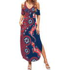 Sydney Roosters NAIDOC Week 2026 Summer Maxi Dress Aboriginal Lizard Dot Painting - 50 Years of Deadly