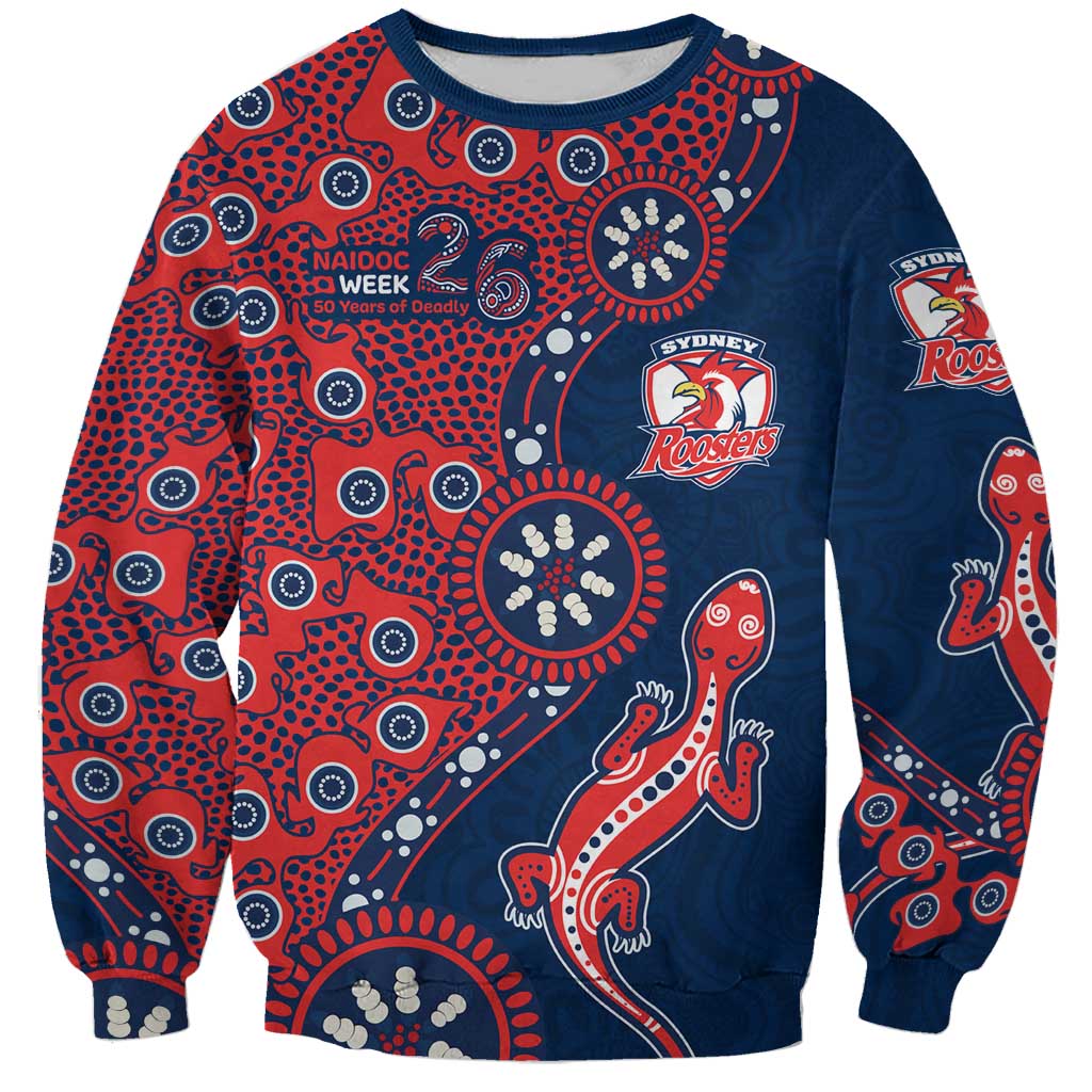Sydney Roosters NAIDOC Week 2026 Sweatshirt Aboriginal Lizard Dot Painting - 50 Years of Deadly