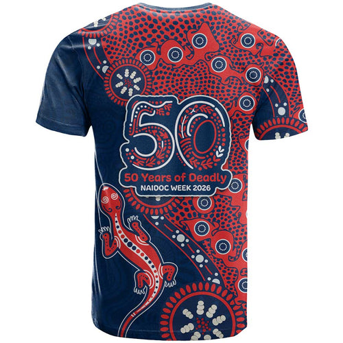 Sydney Roosters NAIDOC Week 2026 T Shirt Aboriginal Lizard Dot Painting - 50 Years of Deadly