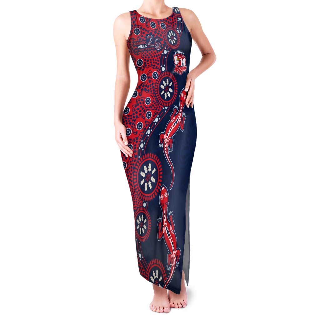 Sydney Roosters NAIDOC Week 2026 Tank Maxi Dress Aboriginal Lizard Dot Painting - 50 Years of Deadly
