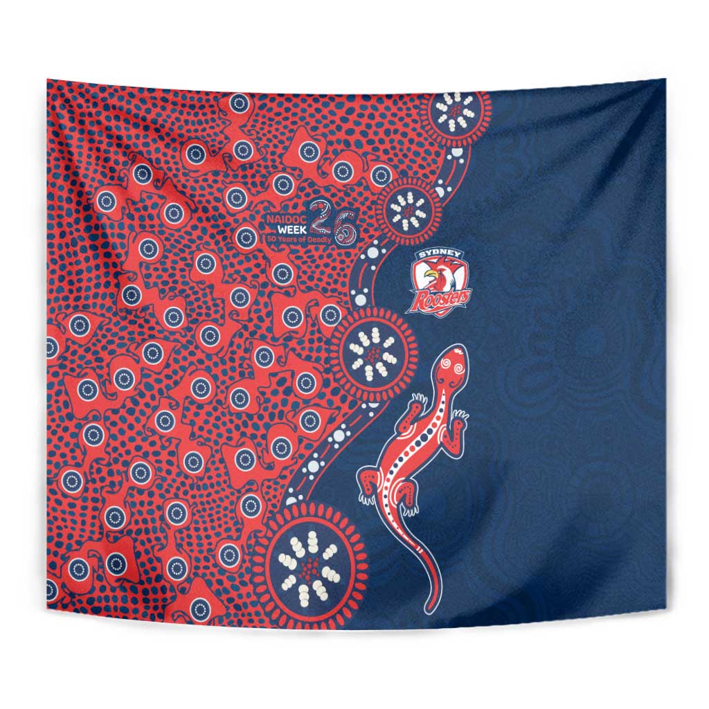 Sydney Roosters NAIDOC Week 2026 Tapestry Aboriginal Lizard Dot Painting - 50 Years of Deadly