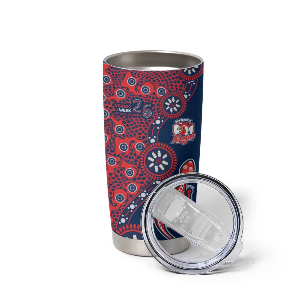 Sydney Roosters NAIDOC Week 2026 Tumbler Cup Aboriginal Lizard Dot Painting - 50 Years of Deadly
