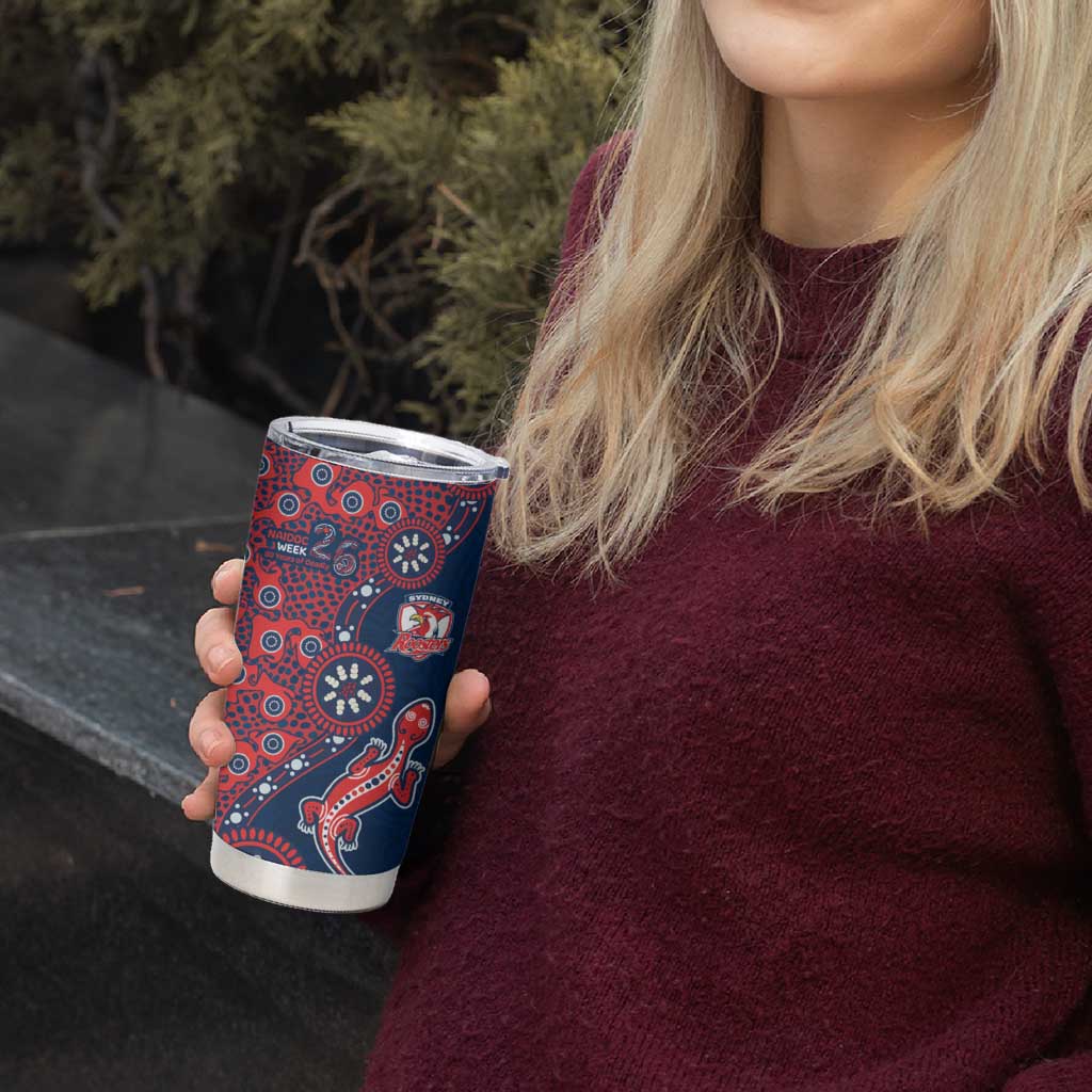 Sydney Roosters NAIDOC Week 2026 Tumbler Cup Aboriginal Lizard Dot Painting - 50 Years of Deadly