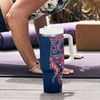 Sydney Roosters NAIDOC Week 2026 Tumbler With Handle Aboriginal Lizard Dot Painting - 50 Years of Deadly