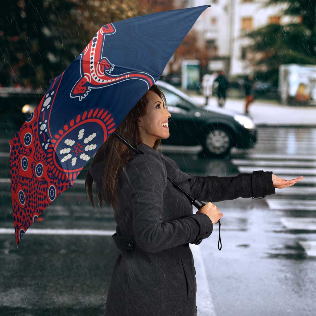 Sydney Roosters NAIDOC Week 2026 Umbrella Aboriginal Lizard Dot Painting - 50 Years of Deadly