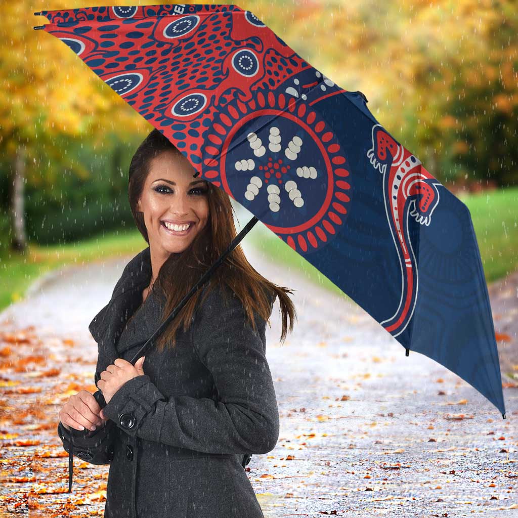 Sydney Roosters NAIDOC Week 2026 Umbrella Aboriginal Lizard Dot Painting - 50 Years of Deadly