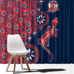 Sydney Roosters NAIDOC Week 2026 Window Curtain Aboriginal Lizard Dot Painting - 50 Years of Deadly