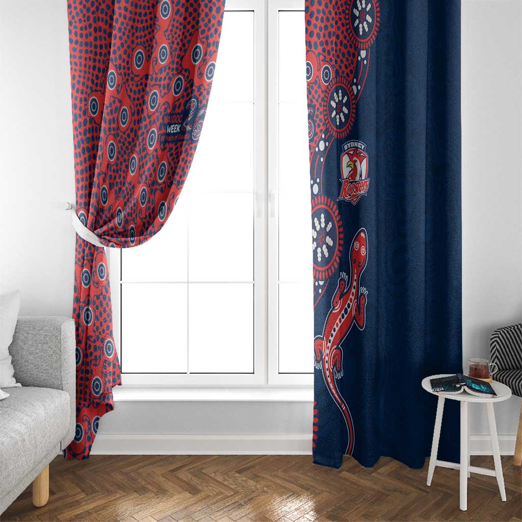 Sydney Roosters NAIDOC Week 2026 Window Curtain Aboriginal Lizard Dot Painting - 50 Years of Deadly