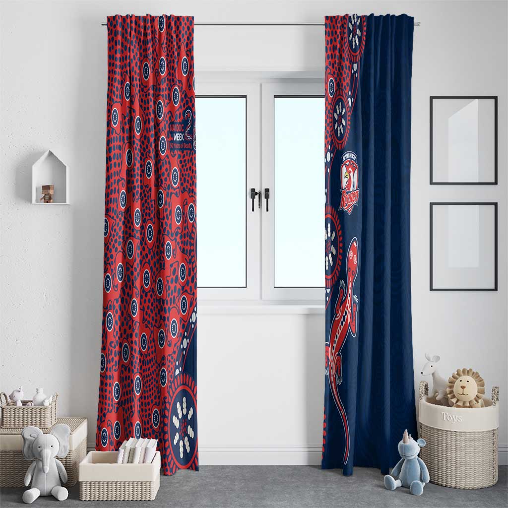Sydney Roosters NAIDOC Week 2026 Window Curtain Aboriginal Lizard Dot Painting - 50 Years of Deadly