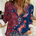 Sydney Roosters NAIDOC Week 2026 Women Casual Shirt Aboriginal Lizard Dot Painting - 50 Years of Deadly