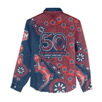 Sydney Roosters NAIDOC Week 2026 Women Casual Shirt Aboriginal Lizard Dot Painting - 50 Years of Deadly