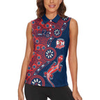 Sydney Roosters NAIDOC Week 2026 Women Sleeveless Polo Shirt Aboriginal Lizard Dot Painting - 50 Years of Deadly