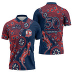 Sydney Roosters NAIDOC Week 2026 Zipper Polo Shirt Aboriginal Lizard Dot Painting - 50 Years of Deadly