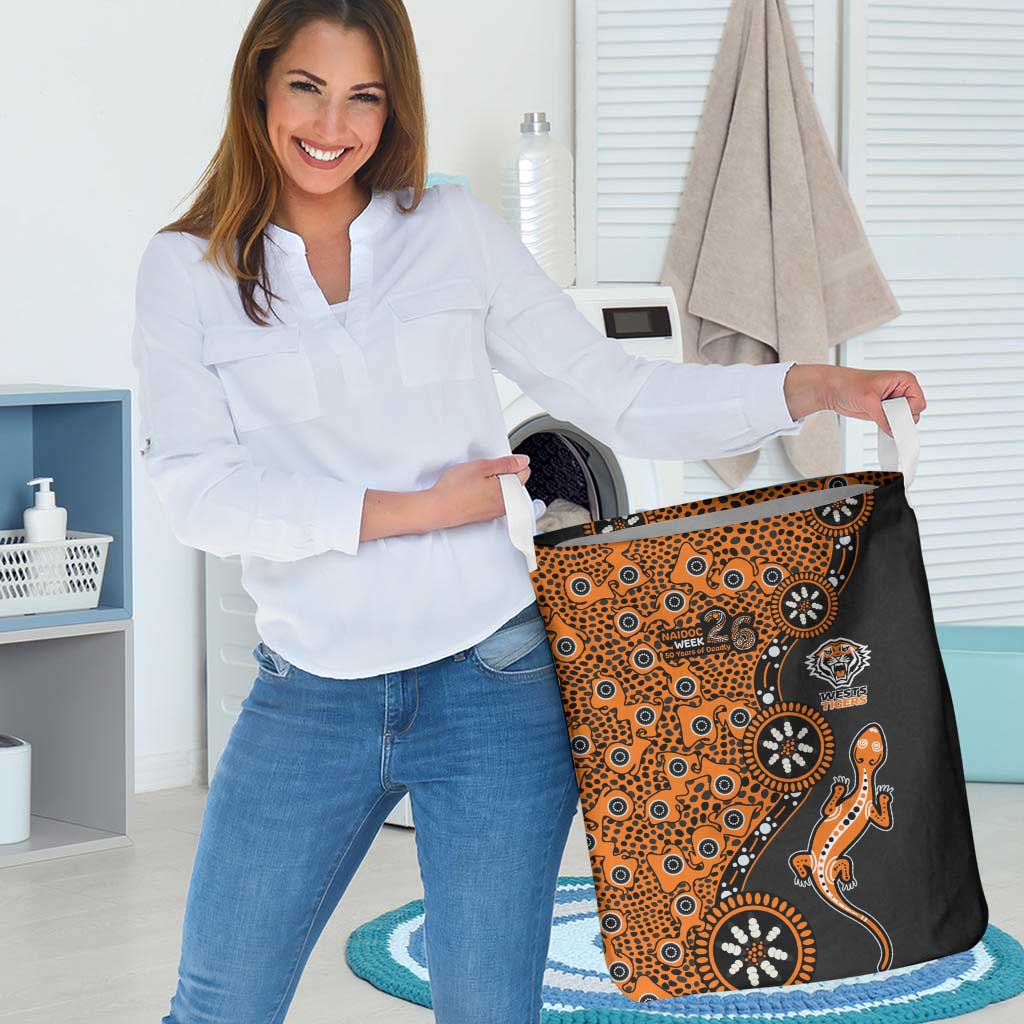 Wests Tigers NAIDOC Week 2026 Laundry Basket Aboriginal Lizard Dot Painting - 50 Years of Deadly