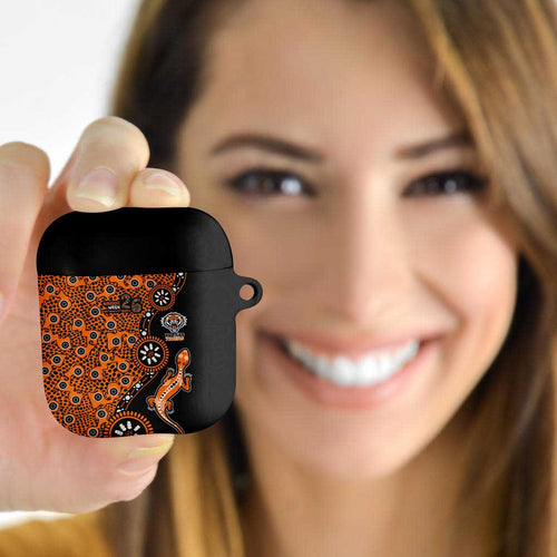 Wests Tigers NAIDOC Week 2026 AirPods Case Aboriginal Lizard Dot Painting - 50 Years of Deadly