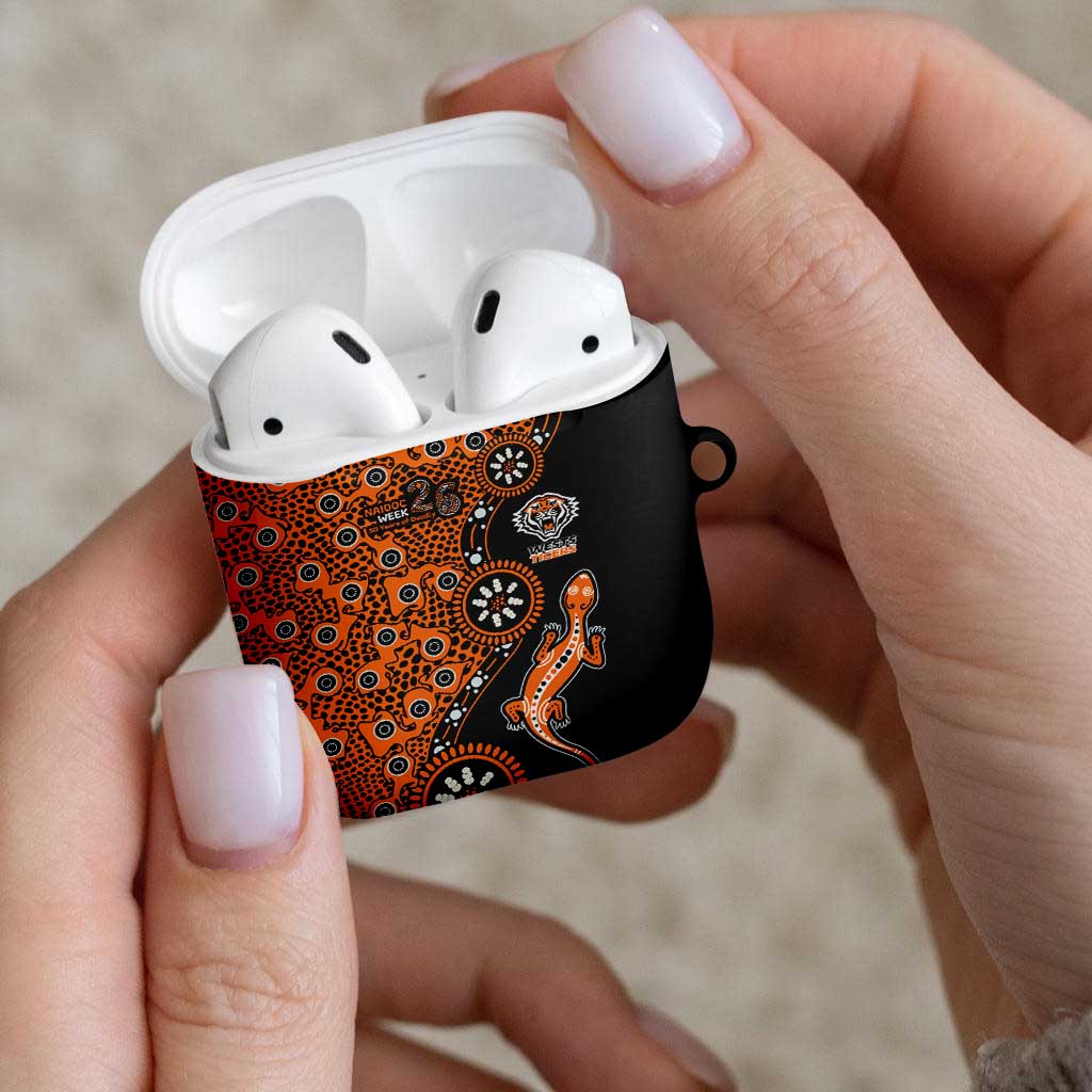 Wests Tigers NAIDOC Week 2026 AirPods Case Aboriginal Lizard Dot Painting - 50 Years of Deadly