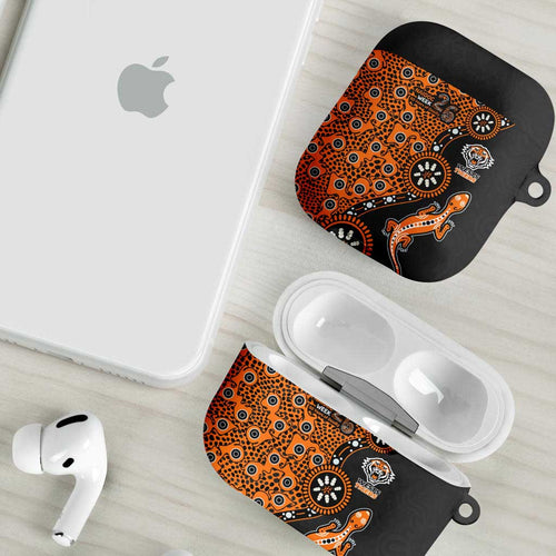Wests Tigers NAIDOC Week 2026 AirPods Case Aboriginal Lizard Dot Painting - 50 Years of Deadly