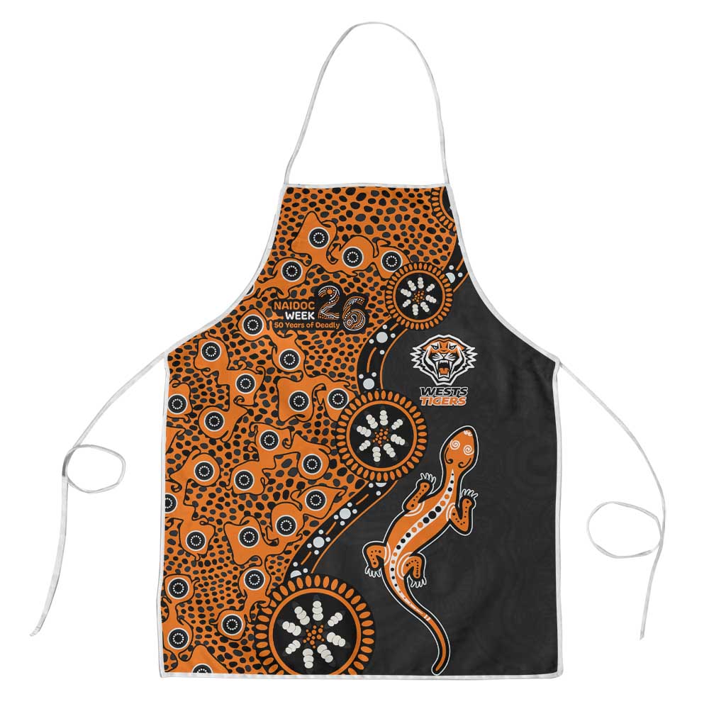 Wests Tigers NAIDOC Week 2026 Apron Aboriginal Lizard Dot Painting - 50 Years of Deadly