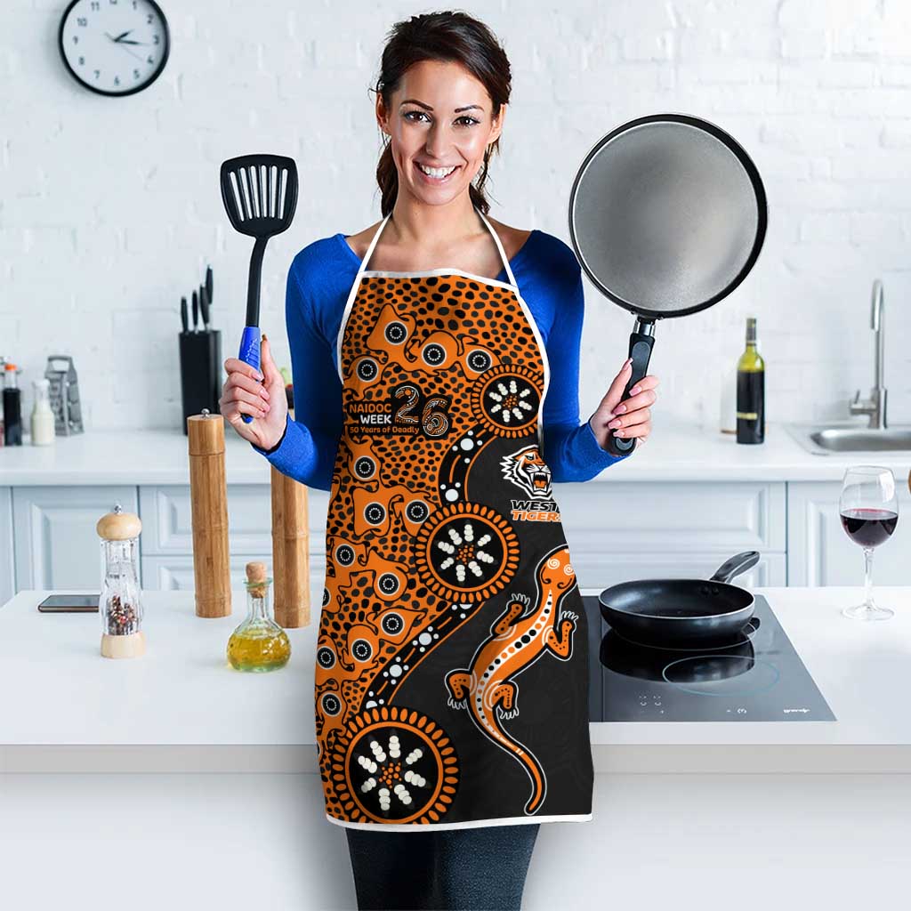 Wests Tigers NAIDOC Week 2026 Apron Aboriginal Lizard Dot Painting - 50 Years of Deadly
