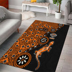 Wests Tigers NAIDOC Week 2026 Area Rug Aboriginal Lizard Dot Painting - 50 Years of Deadly