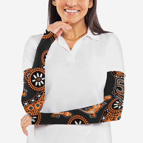 Wests Tigers NAIDOC Week 2026 Arm Sleeves Aboriginal Lizard Dot Painting - 50 Years of Deadly