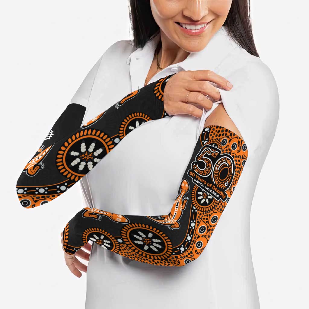 Wests Tigers NAIDOC Week 2026 Arm Sleeves Aboriginal Lizard Dot Painting - 50 Years of Deadly