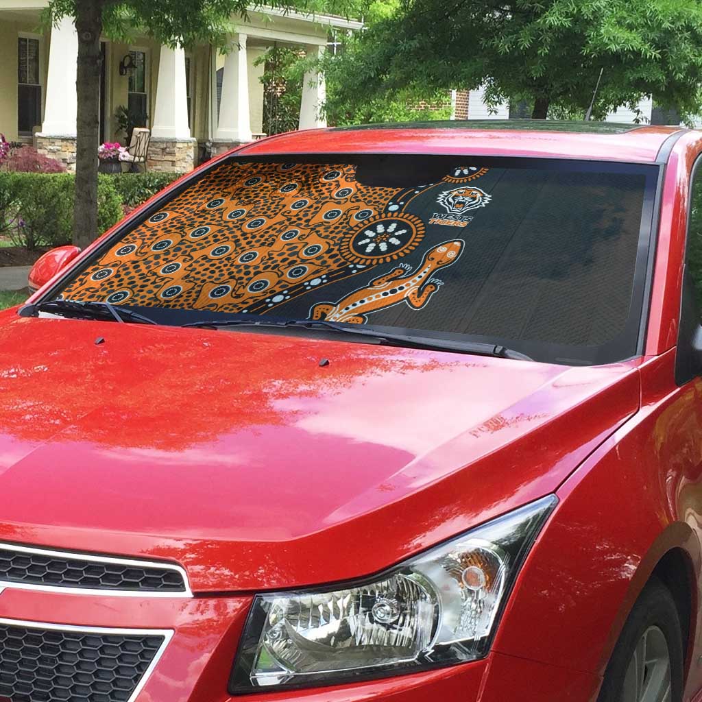 Wests Tigers NAIDOC Week 2026 Auto Sun Shade Aboriginal Lizard Dot Painting - 50 Years of Deadly