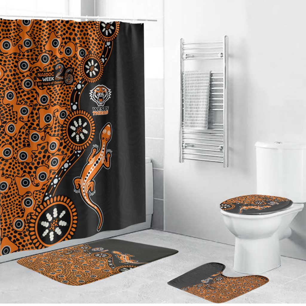 Wests Tigers NAIDOC Week 2026 Bathroom Set Aboriginal Lizard Dot Painting - 50 Years of Deadly