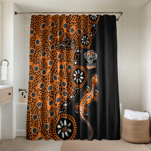 Wests Tigers NAIDOC Week 2026 Bathroom Set Aboriginal Lizard Dot Painting - 50 Years of Deadly
