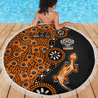 Wests Tigers NAIDOC Week 2026 Beach Blanket Aboriginal Lizard Dot Painting - 50 Years of Deadly