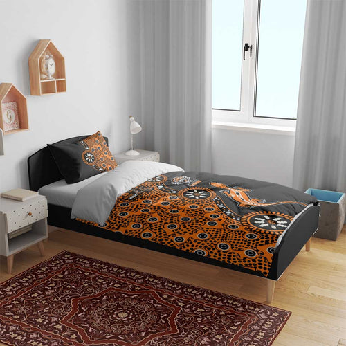 Wests Tigers NAIDOC Week 2026 Bedding Set Aboriginal Lizard Dot Painting - 50 Years of Deadly